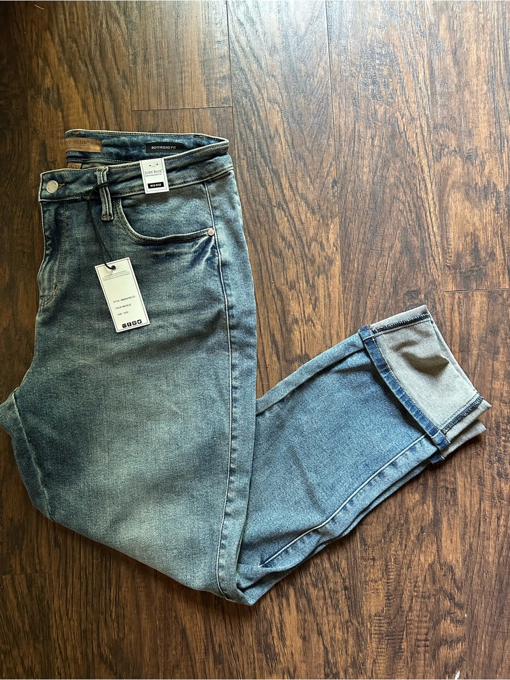 Judy Blue Women's Boyfriend Jeans medium Blue Washed